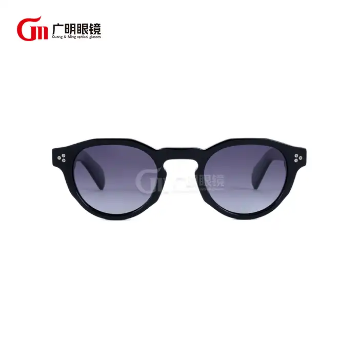 نظارة شمسية دائرية سوداء سميكة