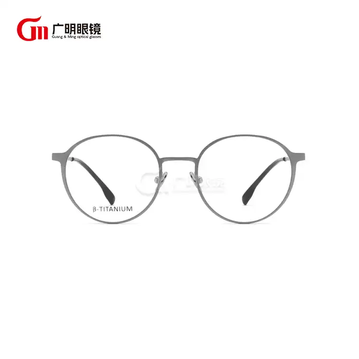 montature per occhiali tondi in titanio