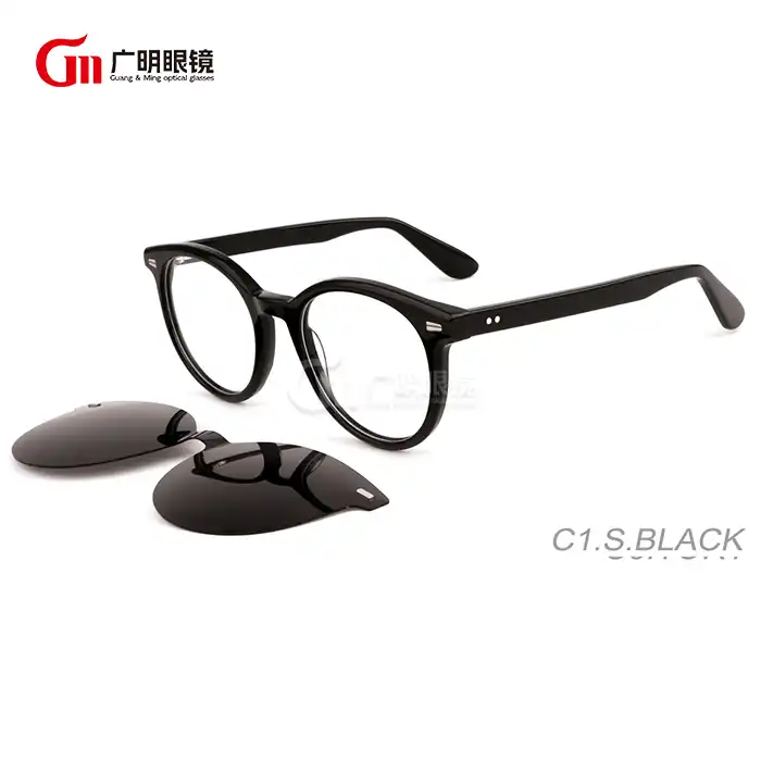 round polarized clip on sunglasses