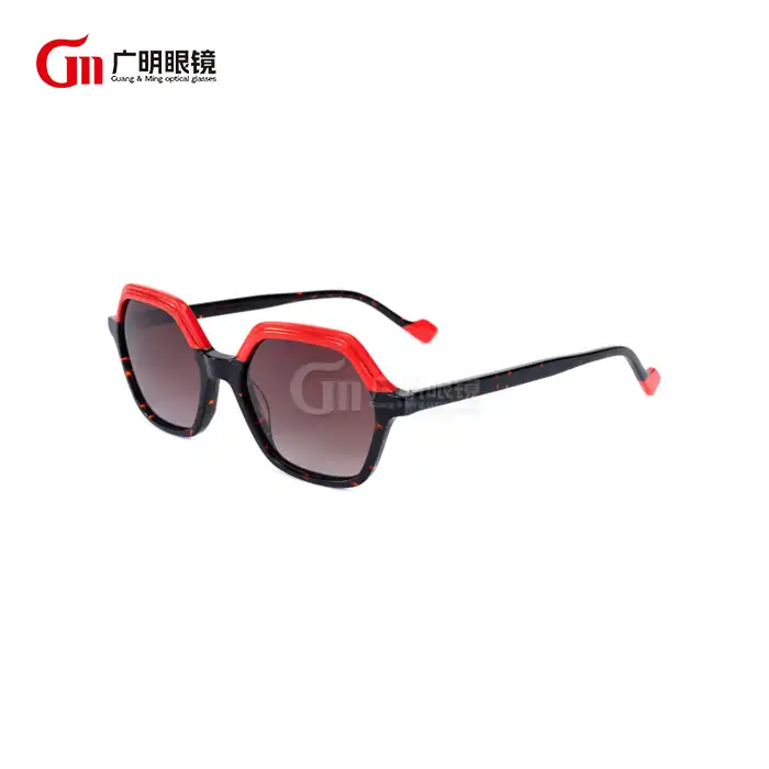 occhiali da sole esagonali in acetato